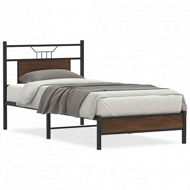 vidaXL Rám postele bez matrace hnědý dub 75 x 190 cm kompozitní dřevo