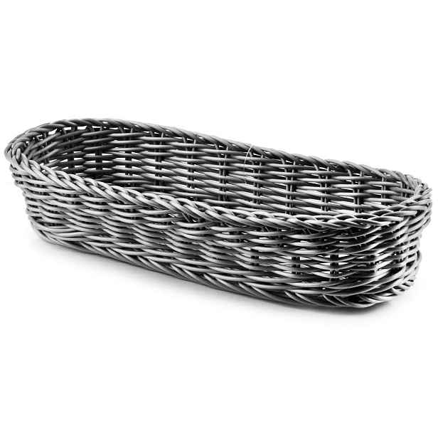 Affek Design HIWI8301 Plastový košík na chléb, pečivo, příbor, sedý, 26x10x6cm