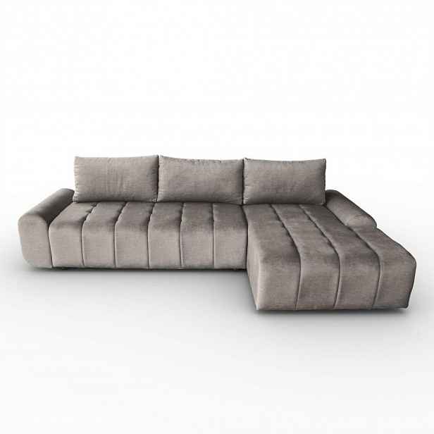 Beautysofa ROHOVÁ rozkládací pohovka Costa L taupe, pravá