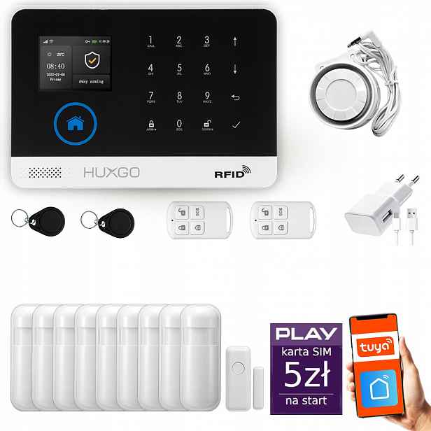 Bezdrátový alarm WiFi Gsm 4G, Tuya, sada alarmu Huxgo HXA003 R9 Ps