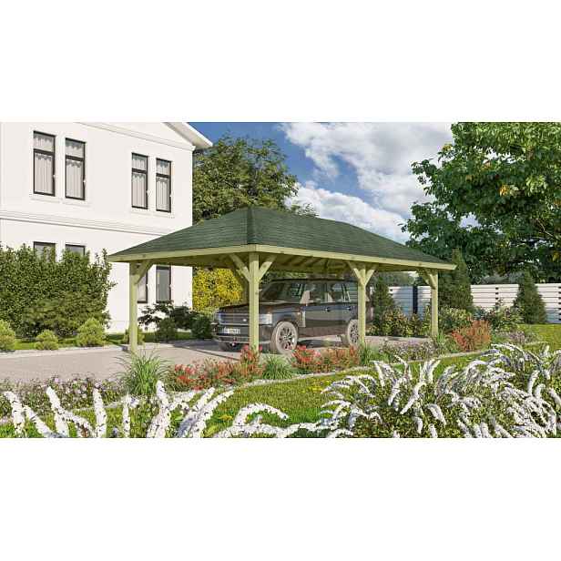Dřevěný přístřešek / carport 431 x 778 cm Dekorhome