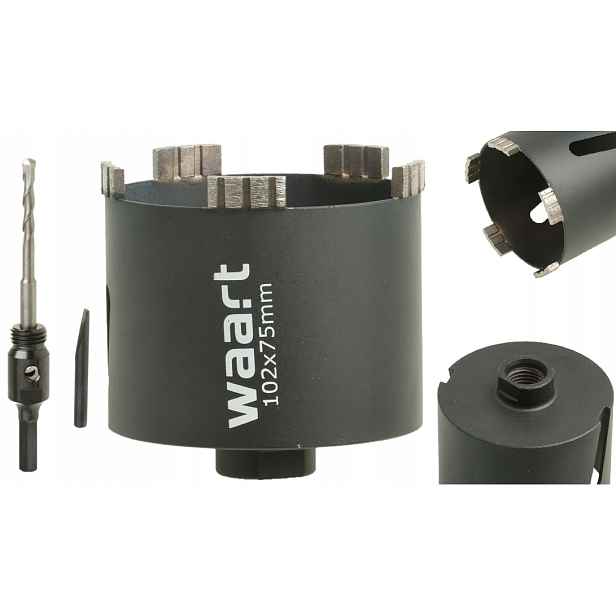 Korunkový Vrták Na Betonu Diamantový Turbo 102 mm Fréza Korunka Adaptér Hex
