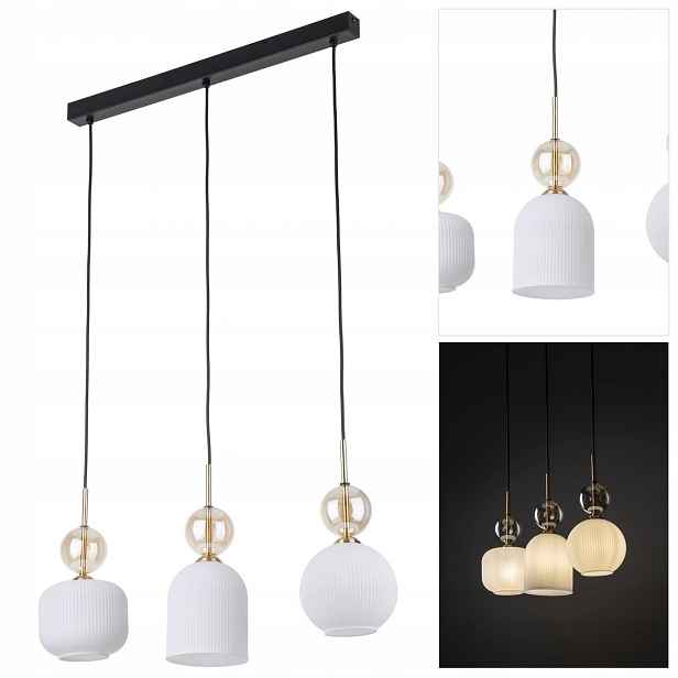 Závěsná lampa zlatá Sophia s intenzivním leskem v jídelně domu Tk Lighting