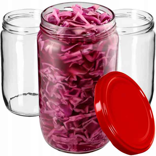 48x Zavařovací Sklenice 720ml Sklenice Na Okurky Med Víčko FI82