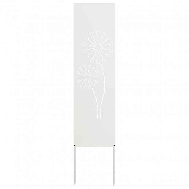 vidaXL Soukromí na zahradě Bílá 32 x 140 cm Studeně válcovaná ocel