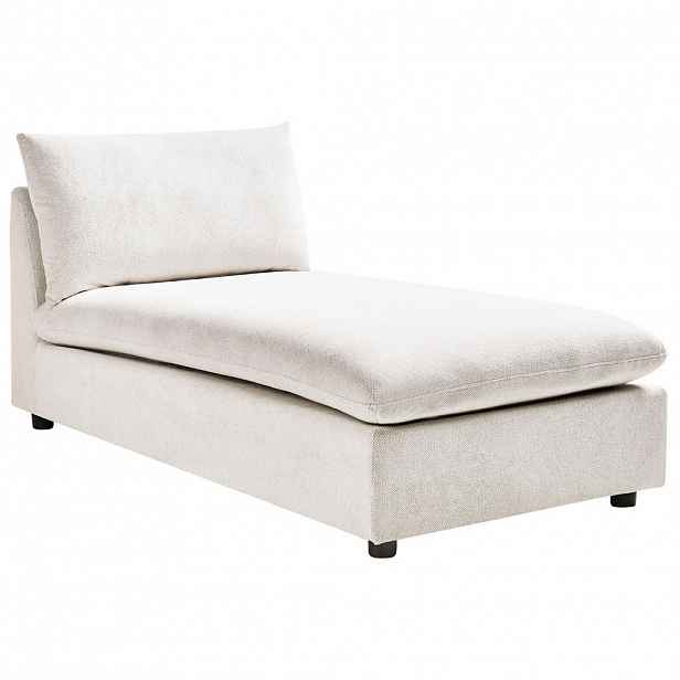 Beliani ČALOUNĚNÉ LEHÁTKO CHAISE LONGUE Látka Krémově bílé Vizille