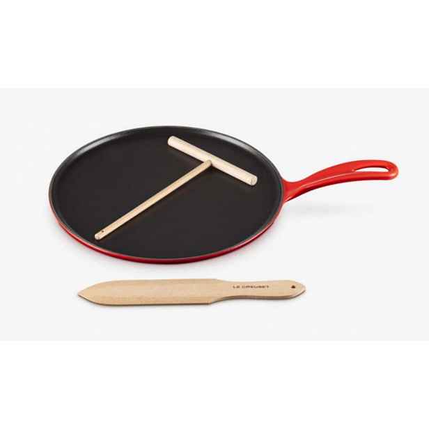 Le Creuset - Pánev na palačinky a stěrky, průměr 27 cm, cerise 20136270600460