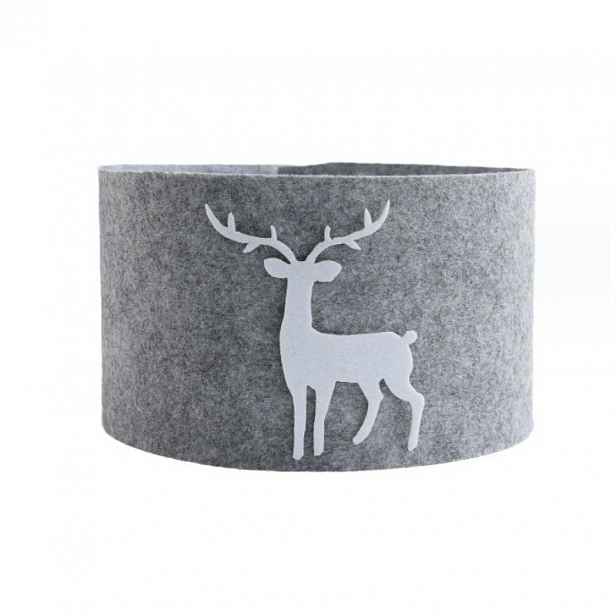Obal na vánoční stromek DEERBOX se sobem, šedý
