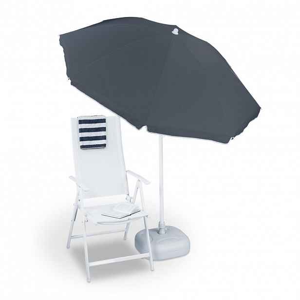 Relaxdays SLUNEČNÍK Šedý UV ochrana 40+ 180 cm
