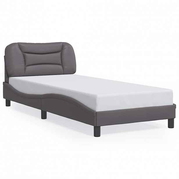 vidaXL Rám postele bez matrace Hvar šedý 80 x 200 cm umělá kůže