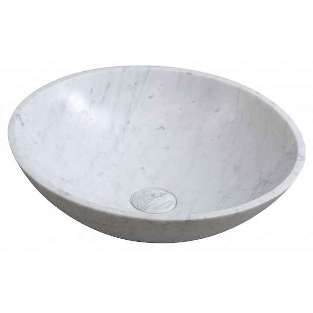 Sapho Blok - Umyvadlová mísa, průměr 42 cm, bez přepadu, carrara 2401-42