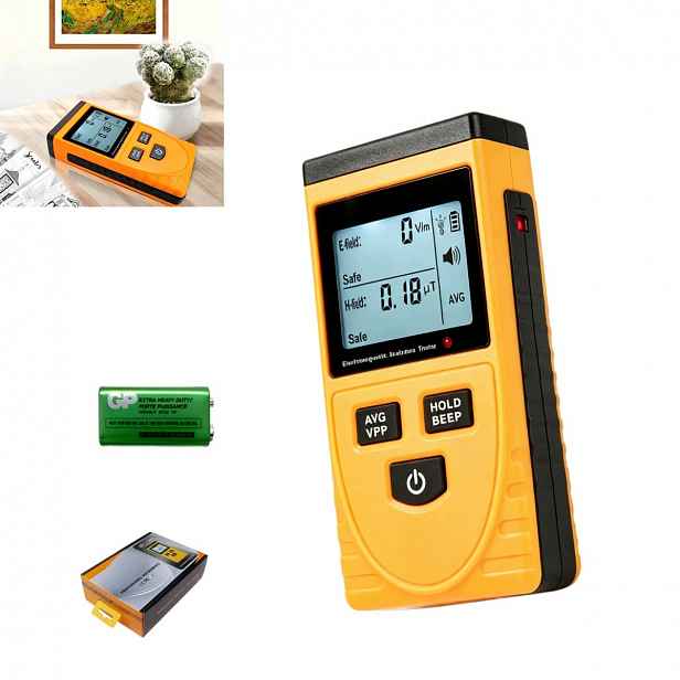 Měřič Elektromagnetického Pole Tester Vln 1V/m- 1999V/m, 0.01uT-99.99uT