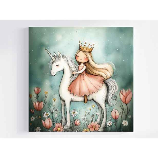 Obraz Na Plátně Canvas Pohádka Princezna Jednorožec Fantazie 50x50