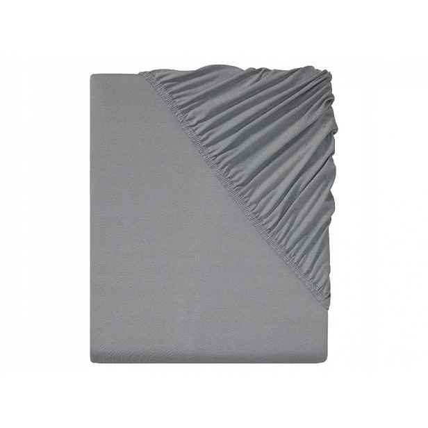Prostěradlo s gumičkou Livarno Home bavlna jersey 90-100 x 200 cm šedé