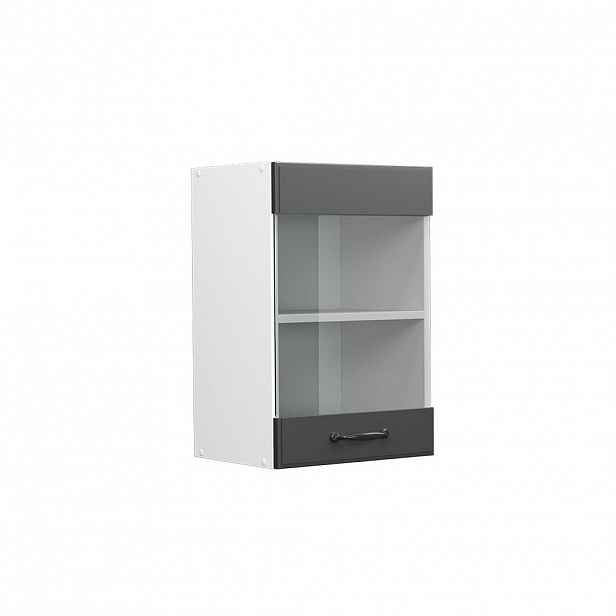 Vicco SKLENĚNÁ KUCHYŇSKÁ SKŘÍŇKA R-Line Antracitový venkovský dům 40 cm