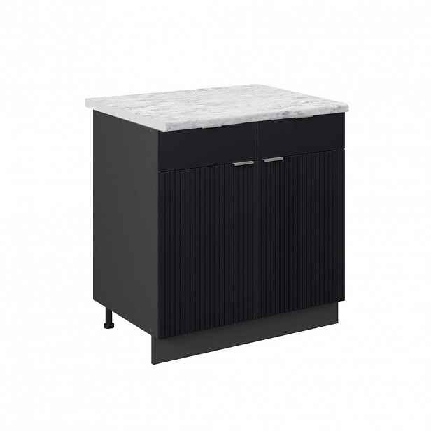 Vicco SPODNÍ SKŘÍŇKA KUCHYŇSKÉ LINKY Fame-Line Černý pruhovaný 80 cm , PD Mramor