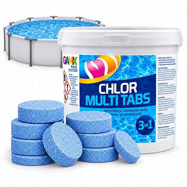 Do Bazénu Chlor Multi 3V1 3KG Tablety 200G 15X200G Čistá Voda Chemie