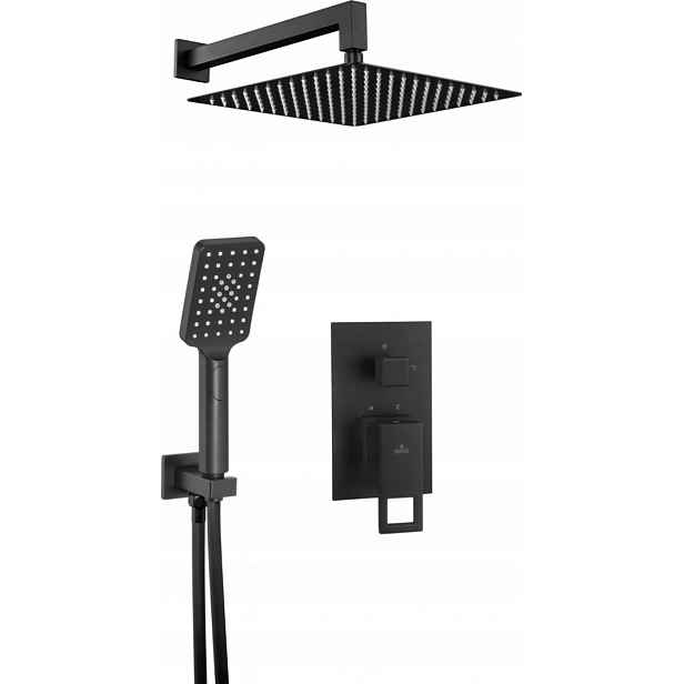 Podomítkový set Anemon Černý NAC_N9MP s hlavicí 300 mm