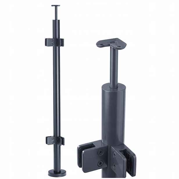 Rohový sloupek skleněného zábradlí 100 cm kulatý o průměru 42 mm Antracit Loft