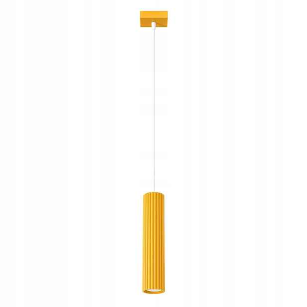 Sollux Lighting závěsná lampa žlutá rýhovaná tuba 1xgu10 karbon