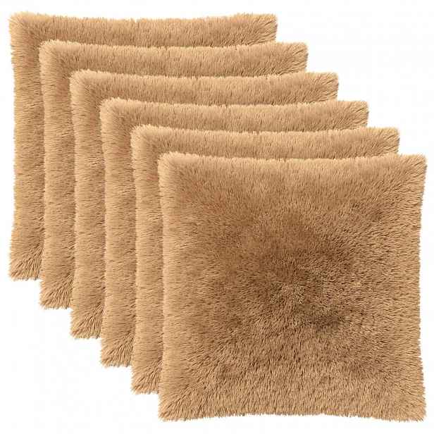 vidaXL Povlak na polštář 6 pcs HEERLEN Taupe 60 x 60 cm PV fleece