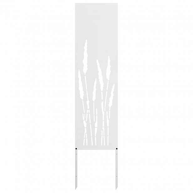 vidaXL Soukromí na zahradě Bílá 32 x 140 cm Studeně válcovaná ocel
