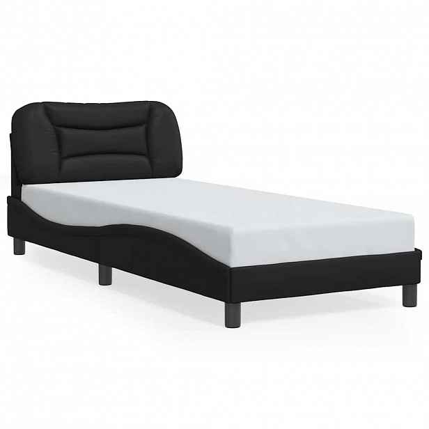 vidaXL Rám postele bez matrace Hvar černý 90x190 cm umělá kůže