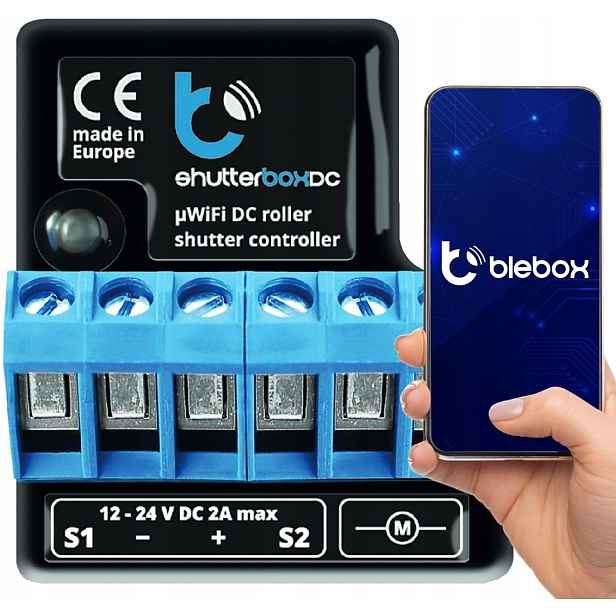 Blebox shutterBoxDC v2 modul i/o WiFi 2x binární vstup 2x reléový výstup