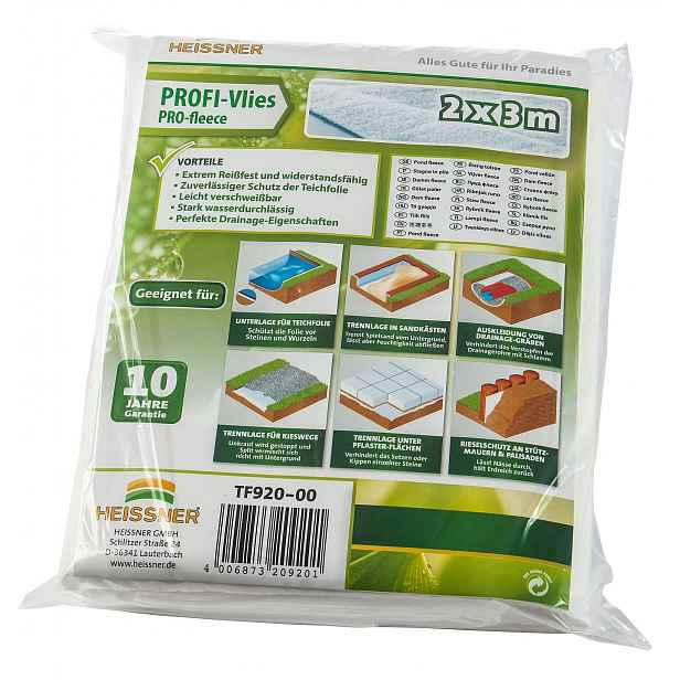Heissner jezírková geotextilie pod fólii 3 x 4 m, síla 1 mm TF90-12