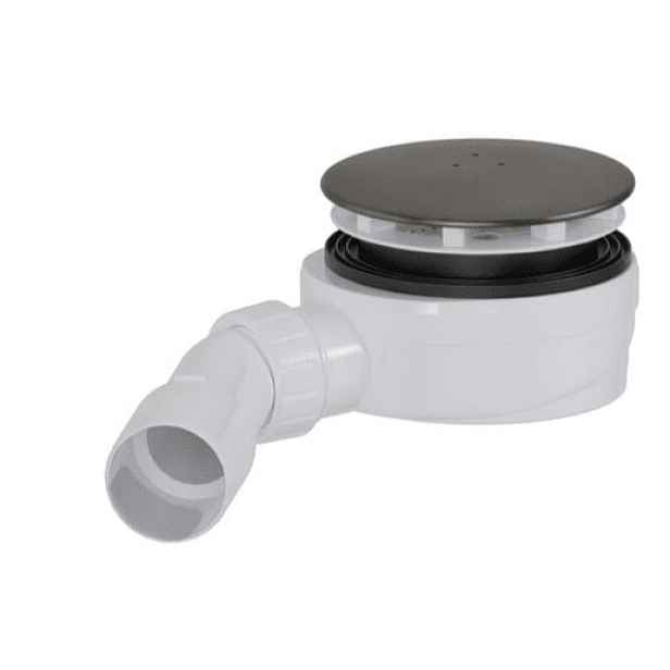 Sifon ke sprchové vaničce 90 mm DN40/DN50 SAT Aurum 12,1 cm, gun metal matný, plast SATESLIM90BGM