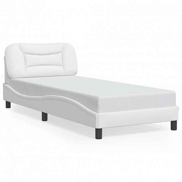 vidaXL Rám postele bez matrace Hvar bílý 90x190 cm umělá kůže