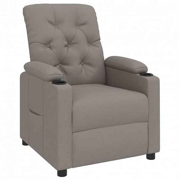 vidaXL Polohovací křeslo taupe textil