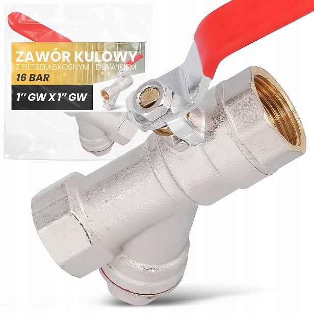 Kulový Kohout 1'' Mosazný šikmý filtr pro vodní instalace Zo-t