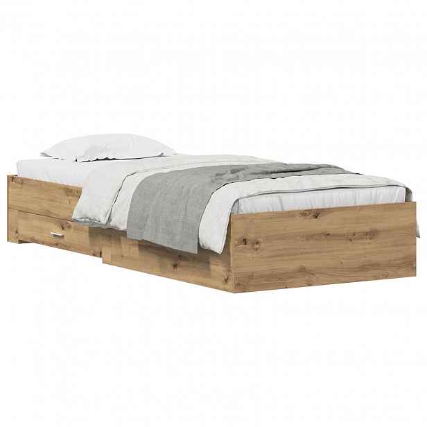 vidaXL Rám postele Artisanový dub 100 x 200 cm Kompozitní dřevo