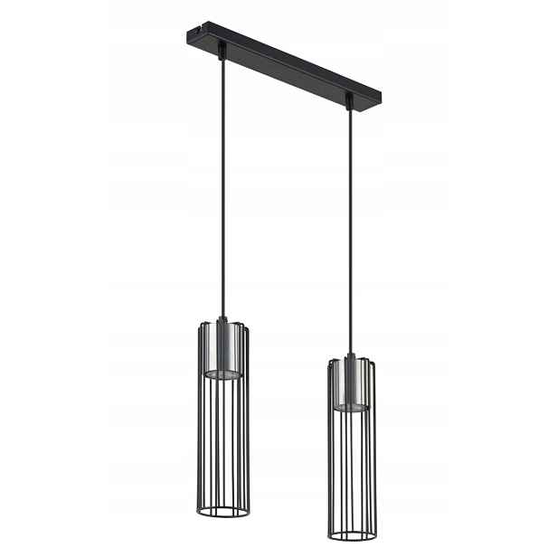 Závěsná lampa Fobia 2xGU10 25W, černá a stříbrná, industriální Sigma Lighting
