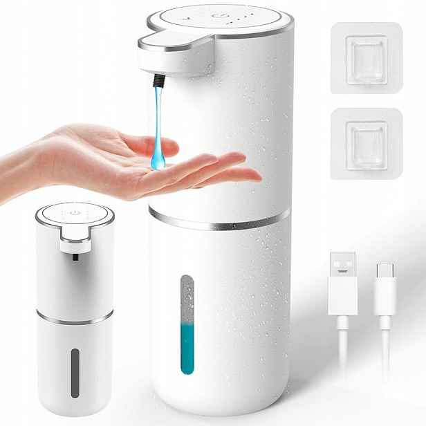 Bezdotykový Dávkovač Mýdla Stojící Automatický Na Tekutiny 380 ML Bílý