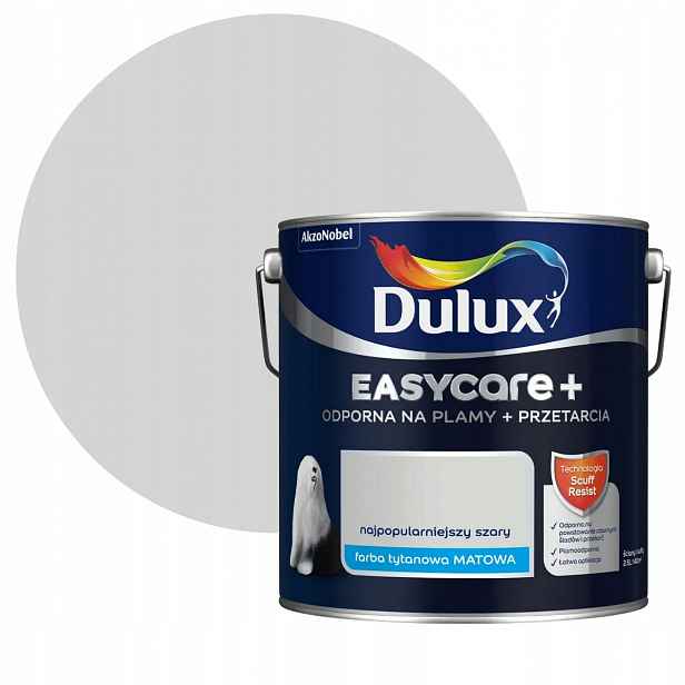 Dulux EasyCare Plus Barva Nejoblíbenější šedý 2,5L