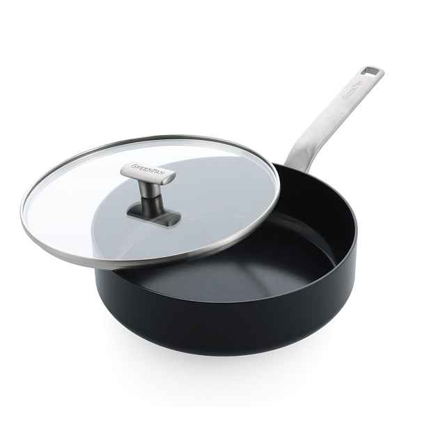 GreenPan Nepřilnavá keramická soté pánev s poklicí Evolution, Ø 26 cm, černá CC007086-001