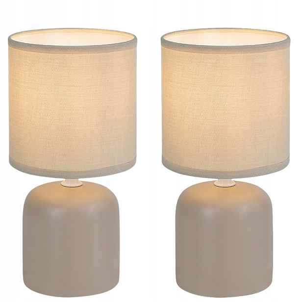 Sada 2 x Noční lampa Rabalux Daphni béžová keramická E14 40W IP20