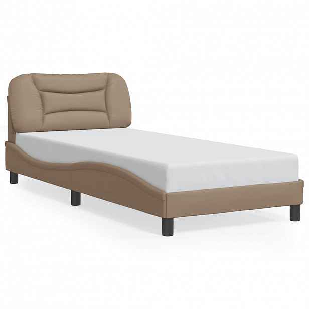 vidaXL Rám postele bez matrace Hvar cappuccino 90x190 cm umělá kůže