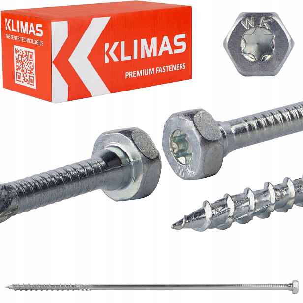 Šrouby pro tesařské spojky 8x300 mm 50 ks Torx na klíč Klimas Wkch