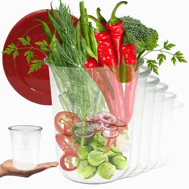 Sklenice Weck 850ml Mold silikonové víko 12 Ks Na Tekutiny polévka džus