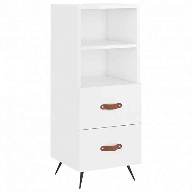 vidaXL Příborník bílý s vysokým leskem 34,5x34x90 cm kompozitní dřevo