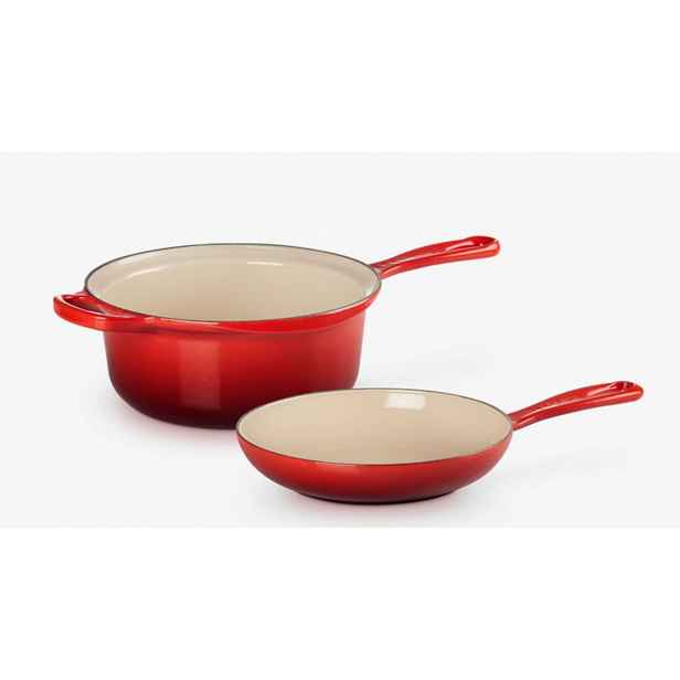 Le Creuset - Sada rendlíku a pánve, objem 2,3 l, cerise 25044220602460