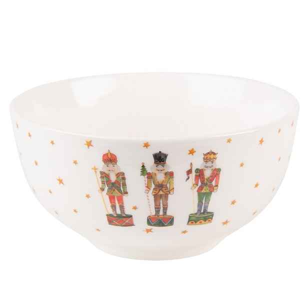 Porcelánová miska s Louskáčky Happy Little Christmas  - Ø 14*7 cm / 500 ml Clayre & Eef