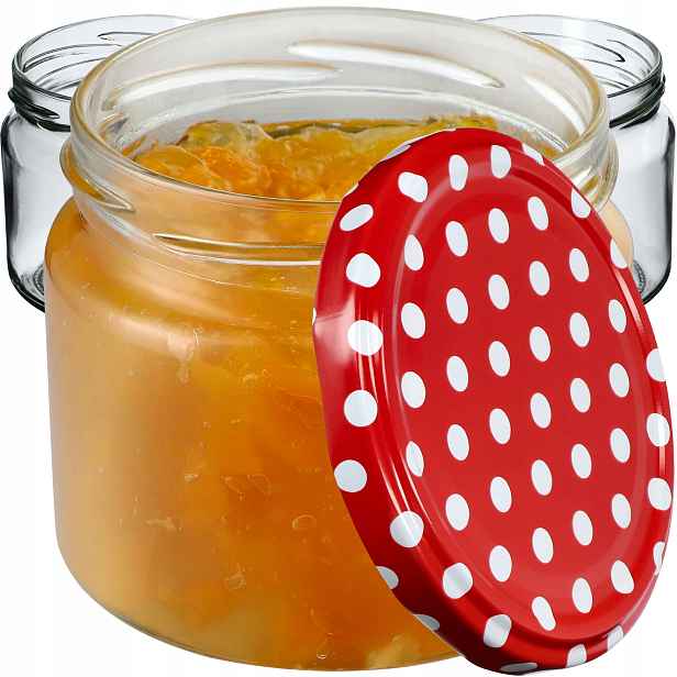 50x Skleněná Zavařovací Sklenice 330 ml Džem Miód Víčko FI82