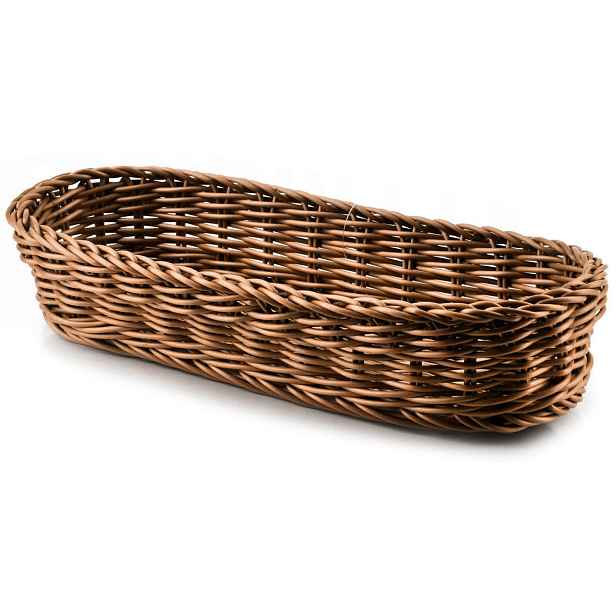 Affek Design HIWI8295 Plastový košík na chléb, pečivo, příbor, hnědý, 26x10x6cm