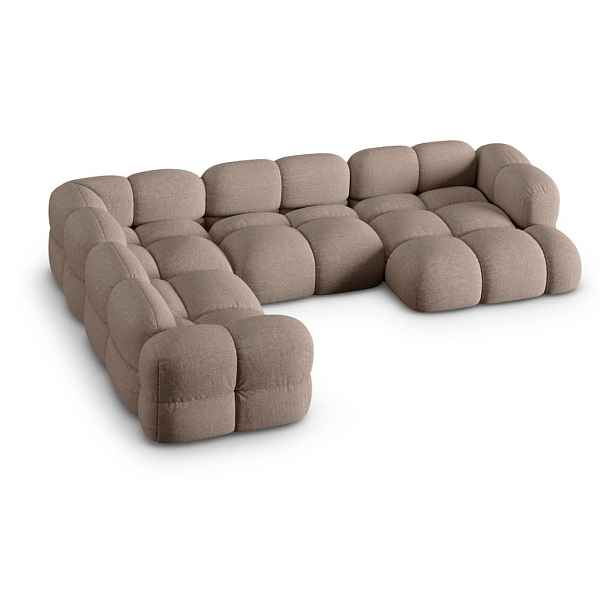 Hnědá rohová pohovka (levý roh/do "U") Loretto – Cosmopolitan Design
