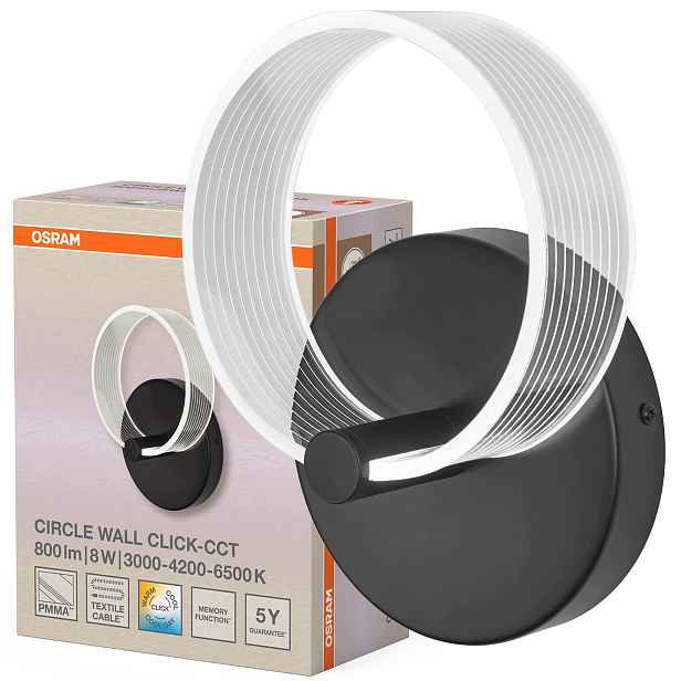 Nástěnná Led lampa 8W 370lm 3000-6500K Cct Černá Decor Osram