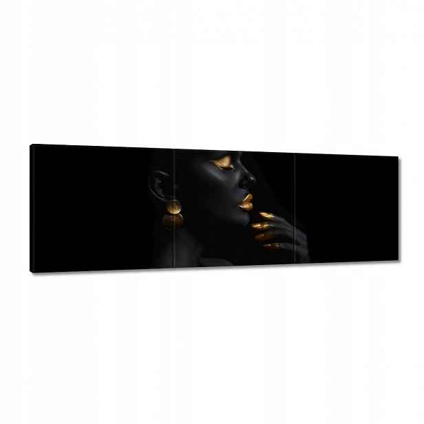 Obrazy 120x40 Make-up na bohaté zlato